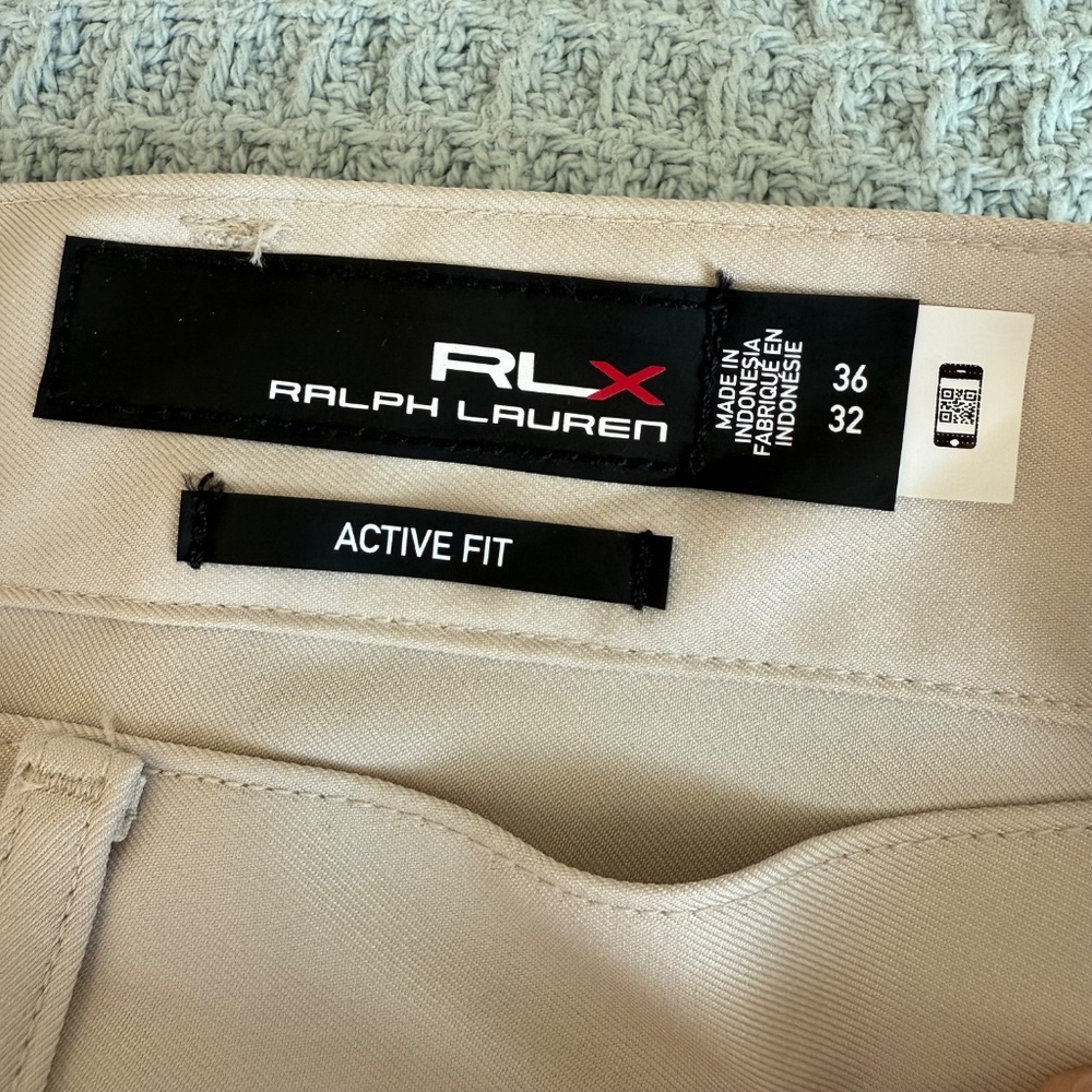 NWT RLX Ralph Lauren Active Fit Pants Mens 36x32 Basic Sand Golf Performance NEW - Picture 5 of 9